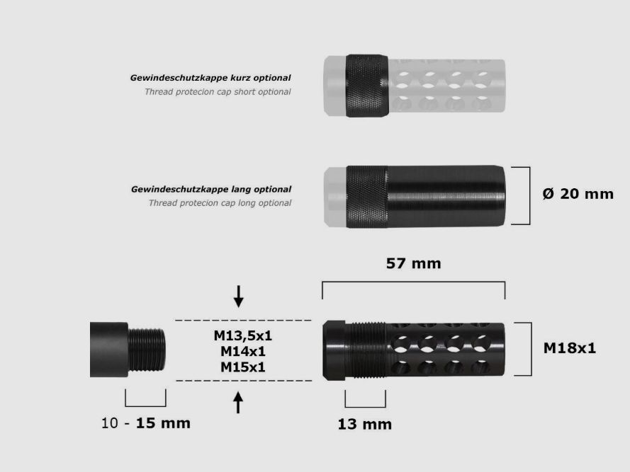 VOERE overbarrel hunting suppressor 6.5 mm – like new