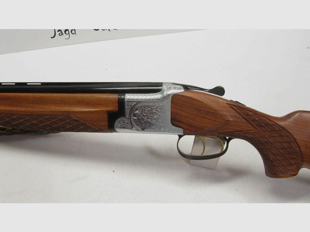 Bockdoppelflinte Laurona Spanien 12/70, LL 71 cm, sehr schöner Schaft 12/70