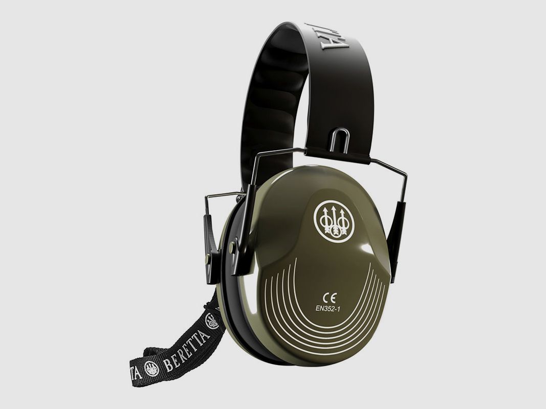 Protection Auditive Beretta New Prevail / Pliable, Vert avec Logo Blanc