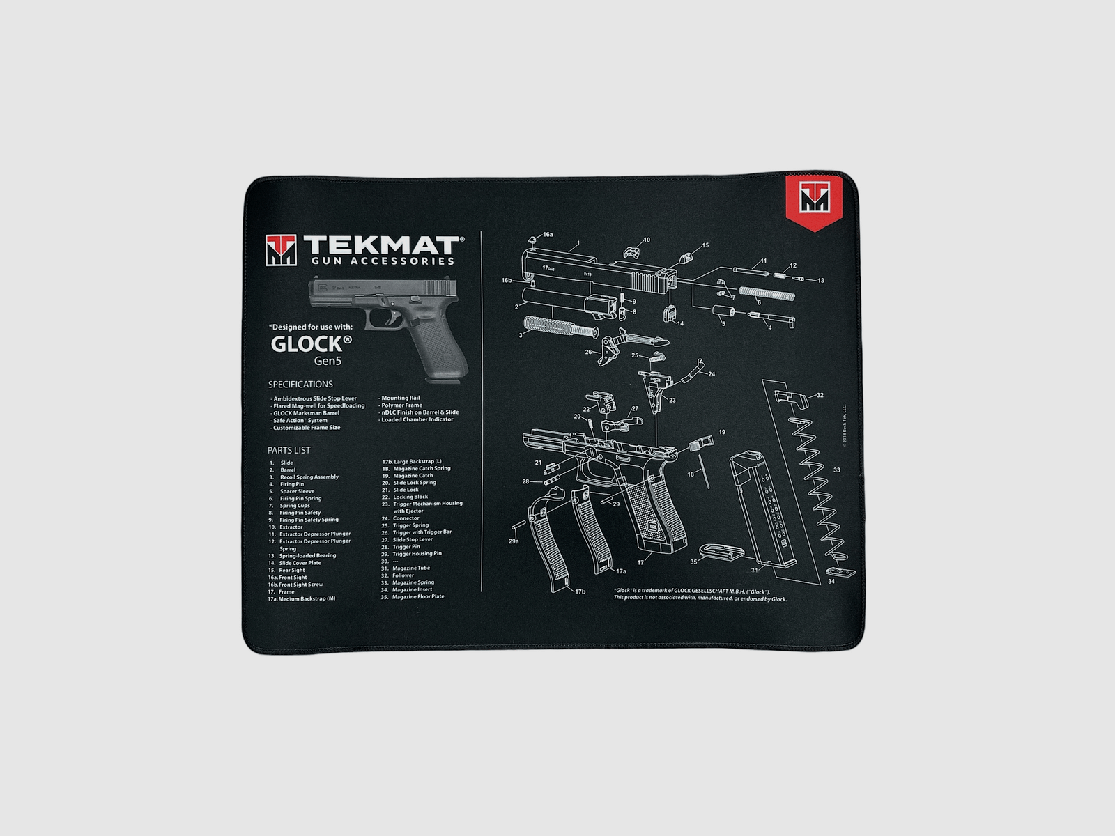 TAPPETINO – TEKMAT – PREMIUM MAT GLOCK GEN5 51x38cm