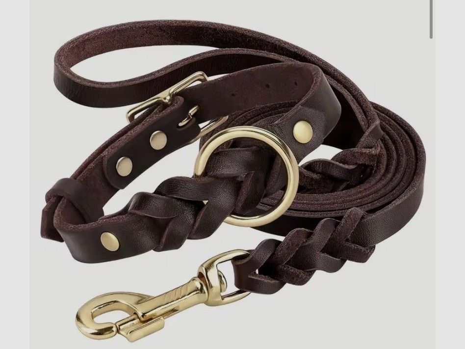 Hundehalsband-Set - Leder-Optik