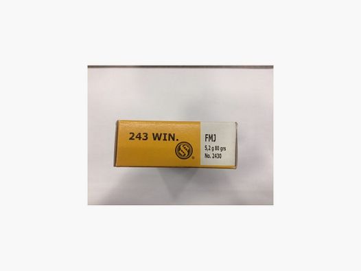 S&B CARICHE CAL 243 WIN FMJ 80 GR
