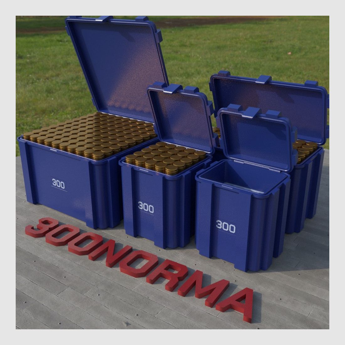 Filamelt scatola per munizioni / .300 Norma Magnum / 'coperchio a ribalta' / scatola per cartucce, scatola per munizioni