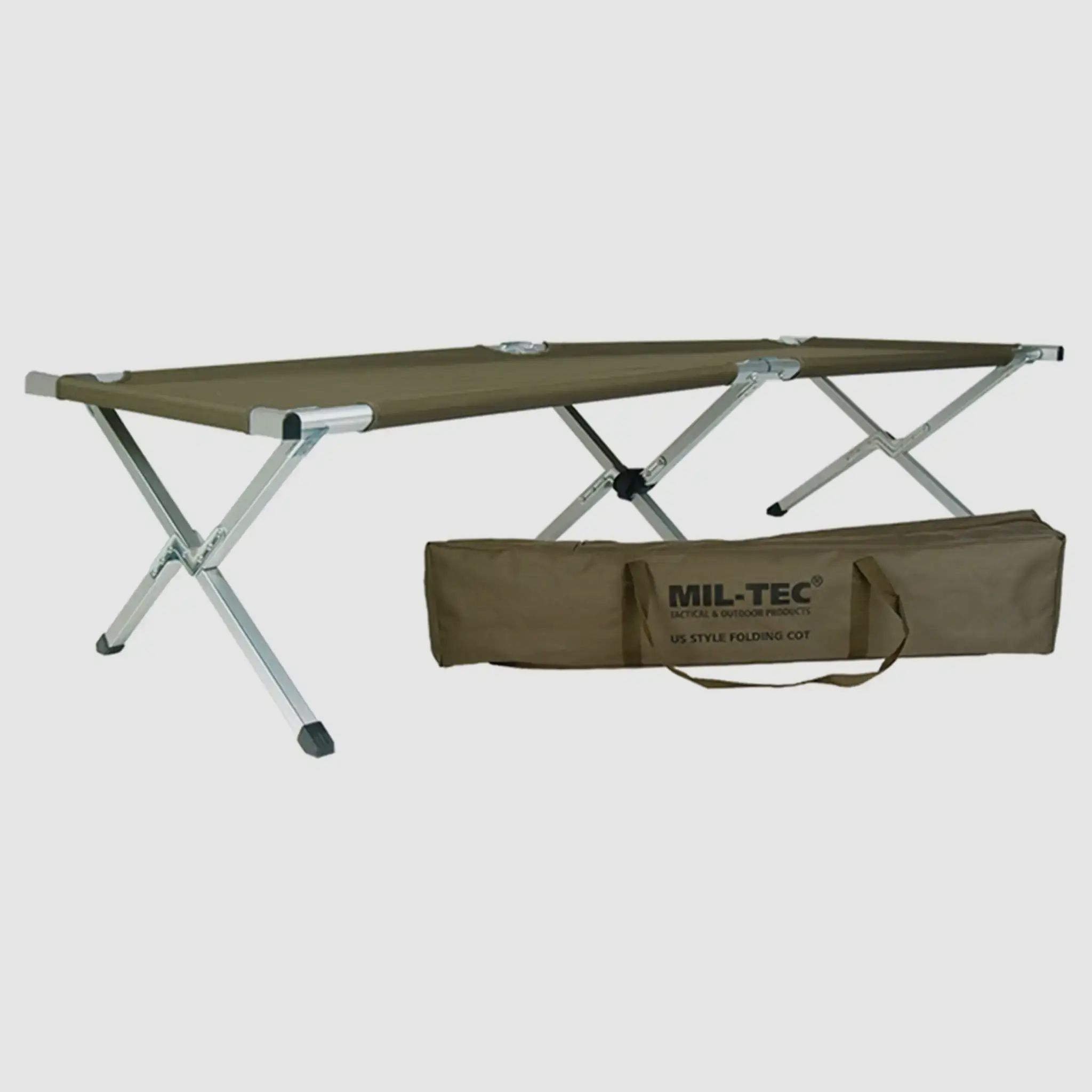 Mil-Tec Lit de camp US Type Alu 190x65 cm - Olive