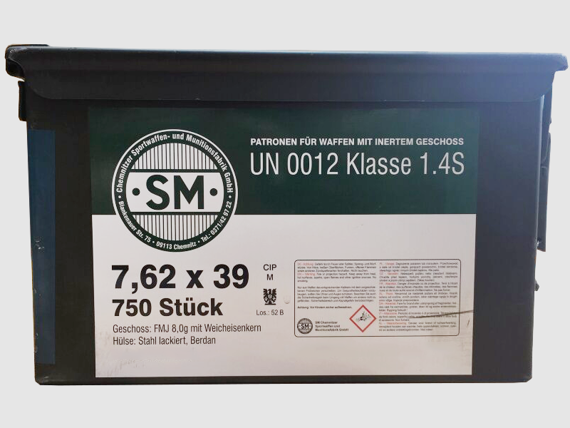 Surplus Munition Cal. 7,62 x 39 – 750 Schuss