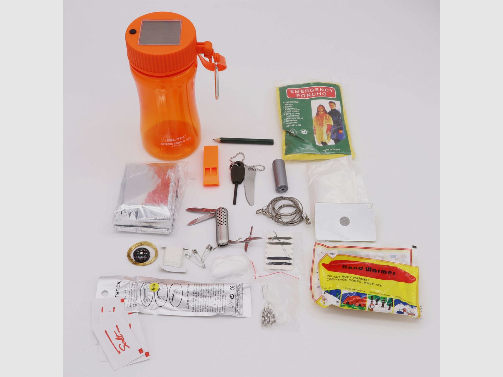 Outdoor Survival Box mit Solarlampe