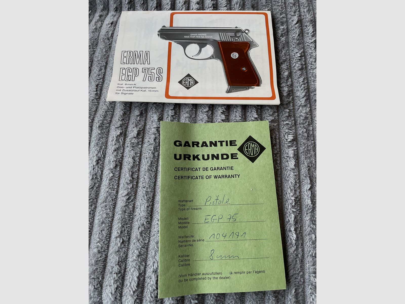 ERMA EGP 75S Kal.8mmK Originele verpakking Ideaal voor verzamelaars Topstaat