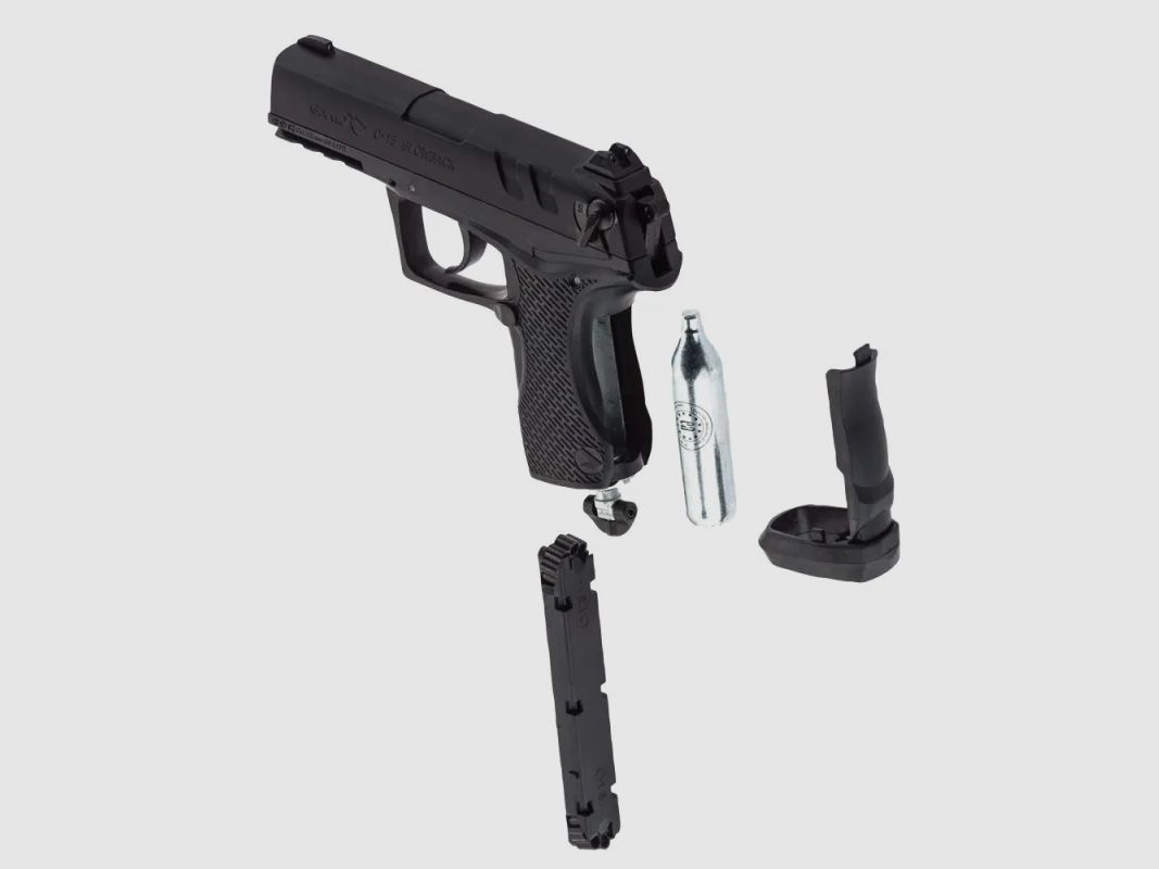 C-15 Blowback Pistool kal. 4,5mm zwart 125m/s L17,7cm, afbeelding 4 van 6