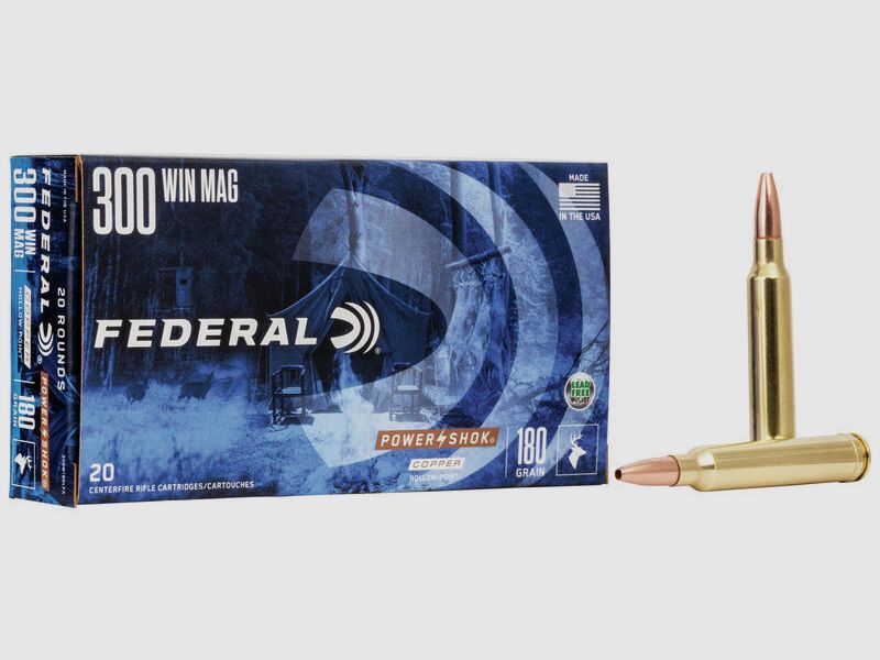 Büchsenmunition FEDERAL Power-Shok Copper – 300 Win. Mag. – 180 grains – HP, Bild 1 von 4