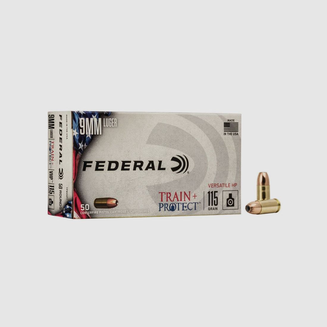 Federal Train+Project 9mm Luger 115GR JHP 50 cartucce