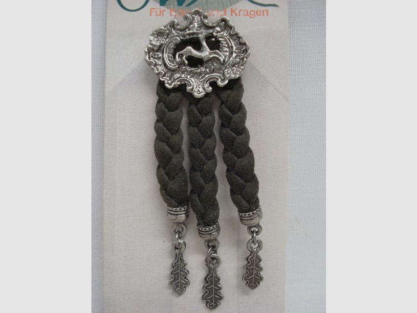 Kordelanstecker - mit Eichenlaub aus Messing