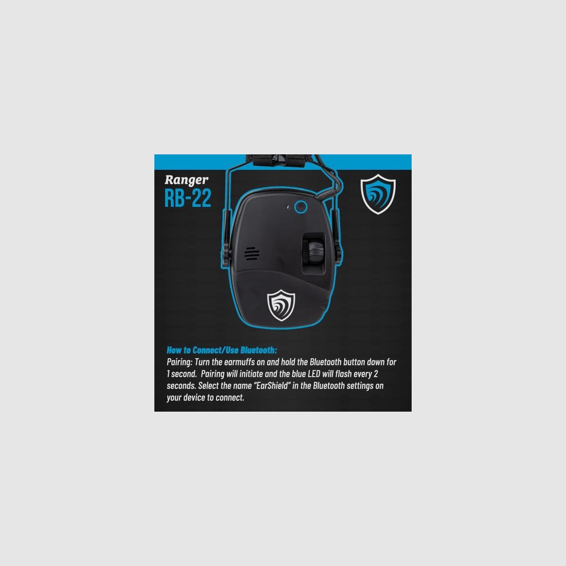 Protection auditive active Otis avec Bluetooth, noire