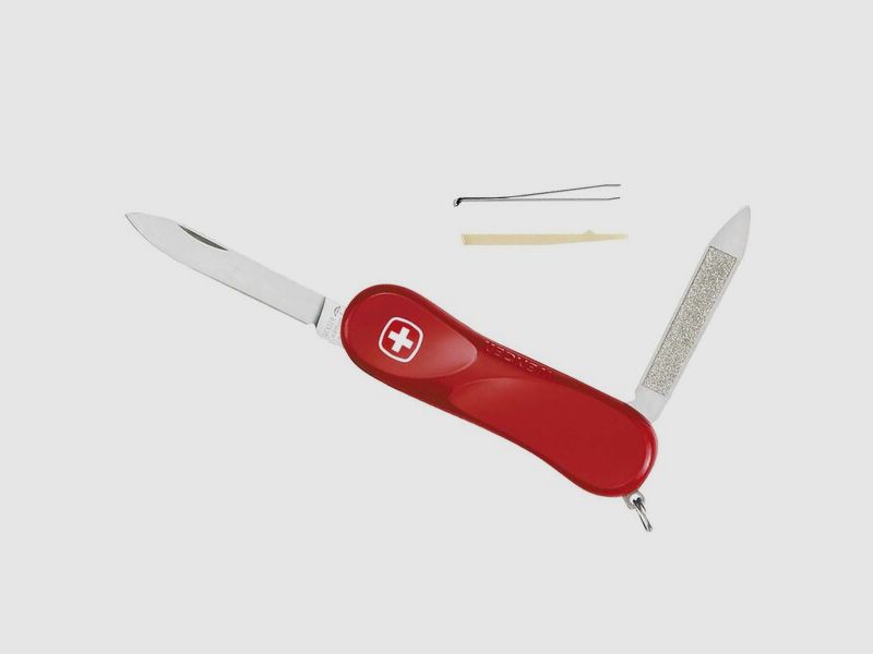 Schweizer Mini Taschenmesser Wenger "Evolution 80" -  Rot mit Pinzette + Nagelfeile + Zahnstocher