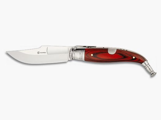 small Spanish Navaja pocket knife 5cm blade Red Stamnia Wood