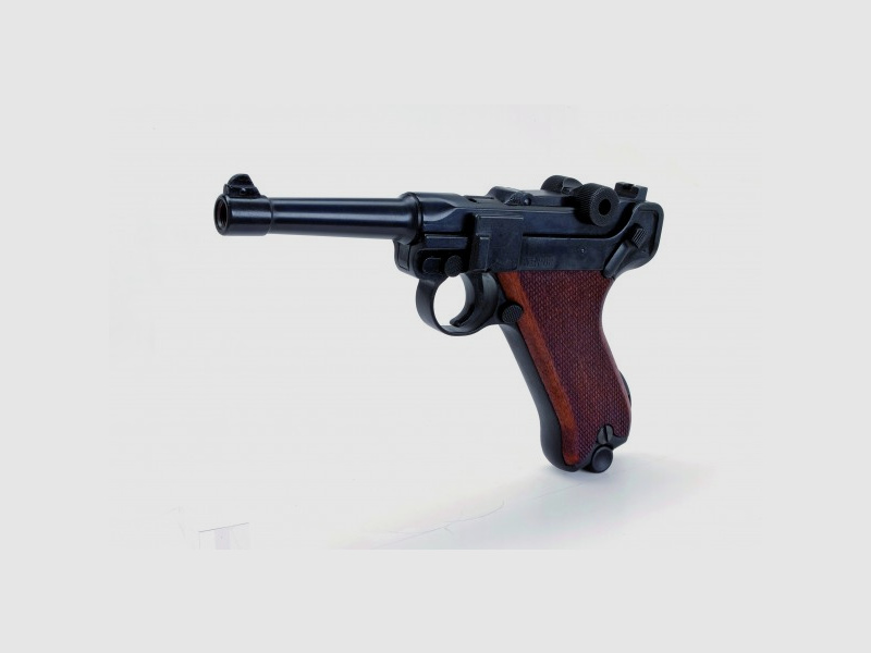 ME Mod. P 08, Kal. 9 mm P.A. Knall, schwarz brüniert