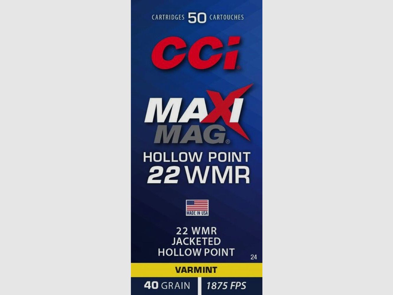CCI Maxi-Mag JHP 40grs 50St .22wmr