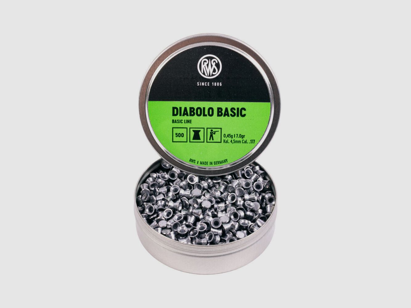RWS Basic Line Flat 0.45g 500 pcs 4.5mm Diabolo