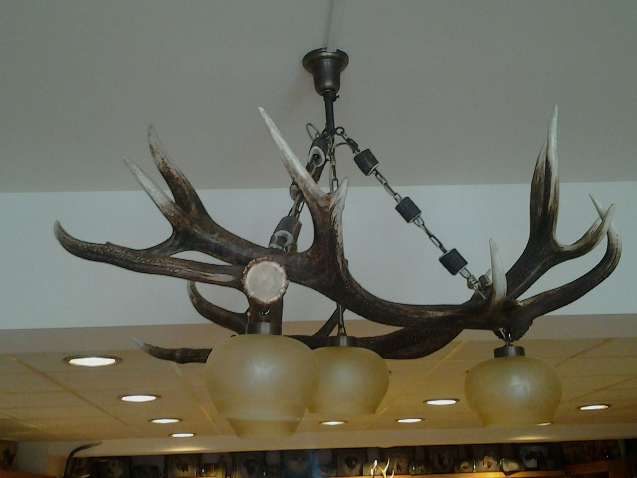 Suspension cerf élaphe triangulaire, 4 lampes, image 9 sur 11