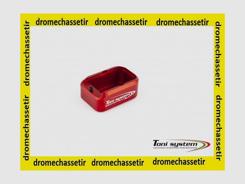 extension fond de chargeur 2 cartouches pour glock cal 9×19 rouge