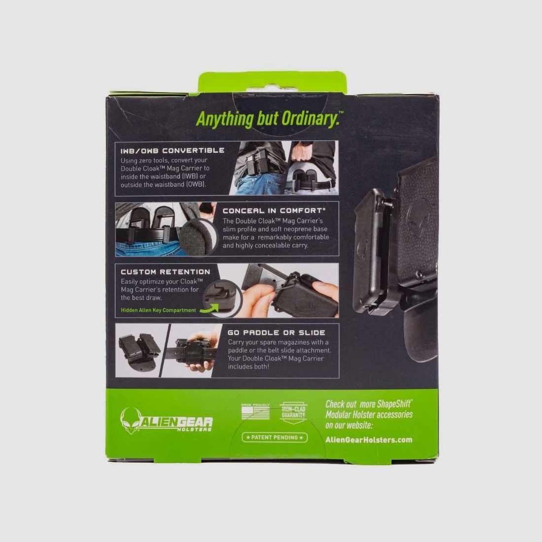 Aliengear Holsters Podwójny Mag Carrier .45 ACP pojedyncza stos