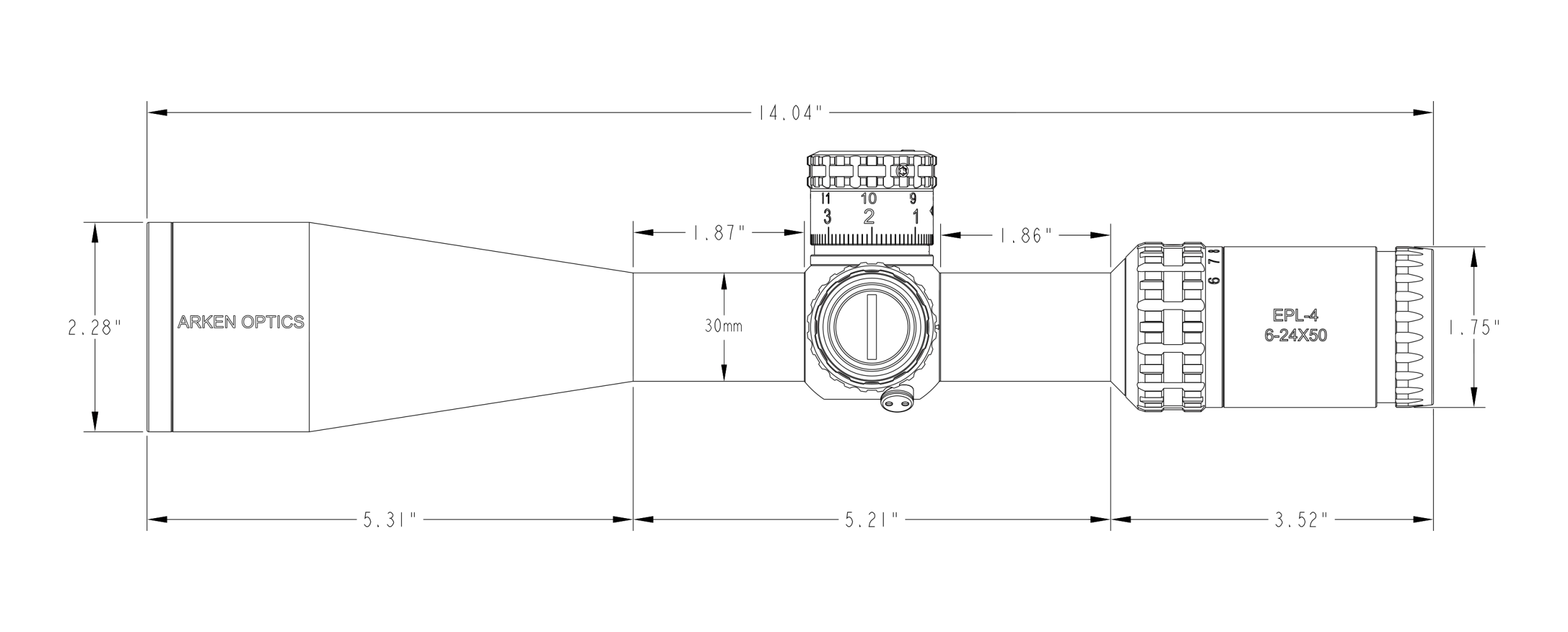 Lunette ARKEN EPL4 6-24 x 50 FFP VPR MIL, Bild 8 von 8