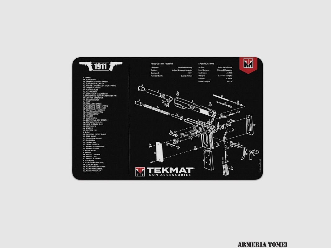 TEKMAT – 1911 GREY GUN CLEANING MAT 28x43cm BLACK