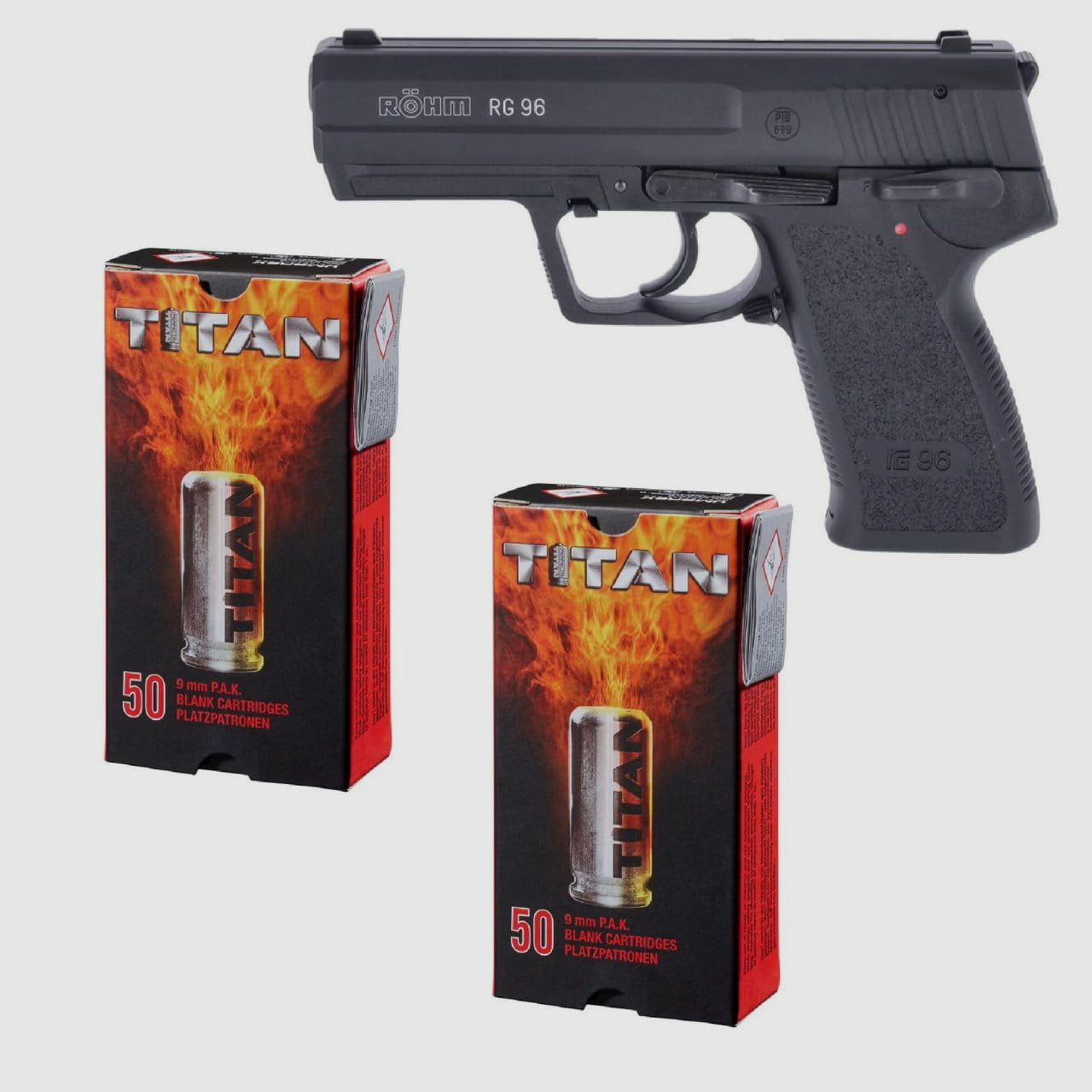 Ensemble de feux d'artifice Réveillon Röhm RG 96 Pistolet à blanc