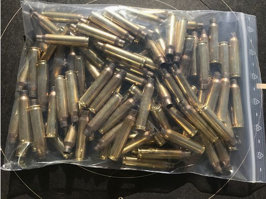 100 Hülsen im Kaliber 5,56x45 REM / .223 GECO alle aus einem Los = 0,67KG