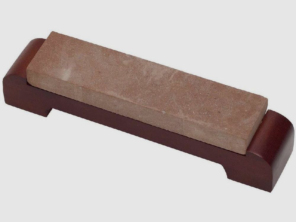 Abziehstein Krnung 240 Holzsockel Roter Sandstein