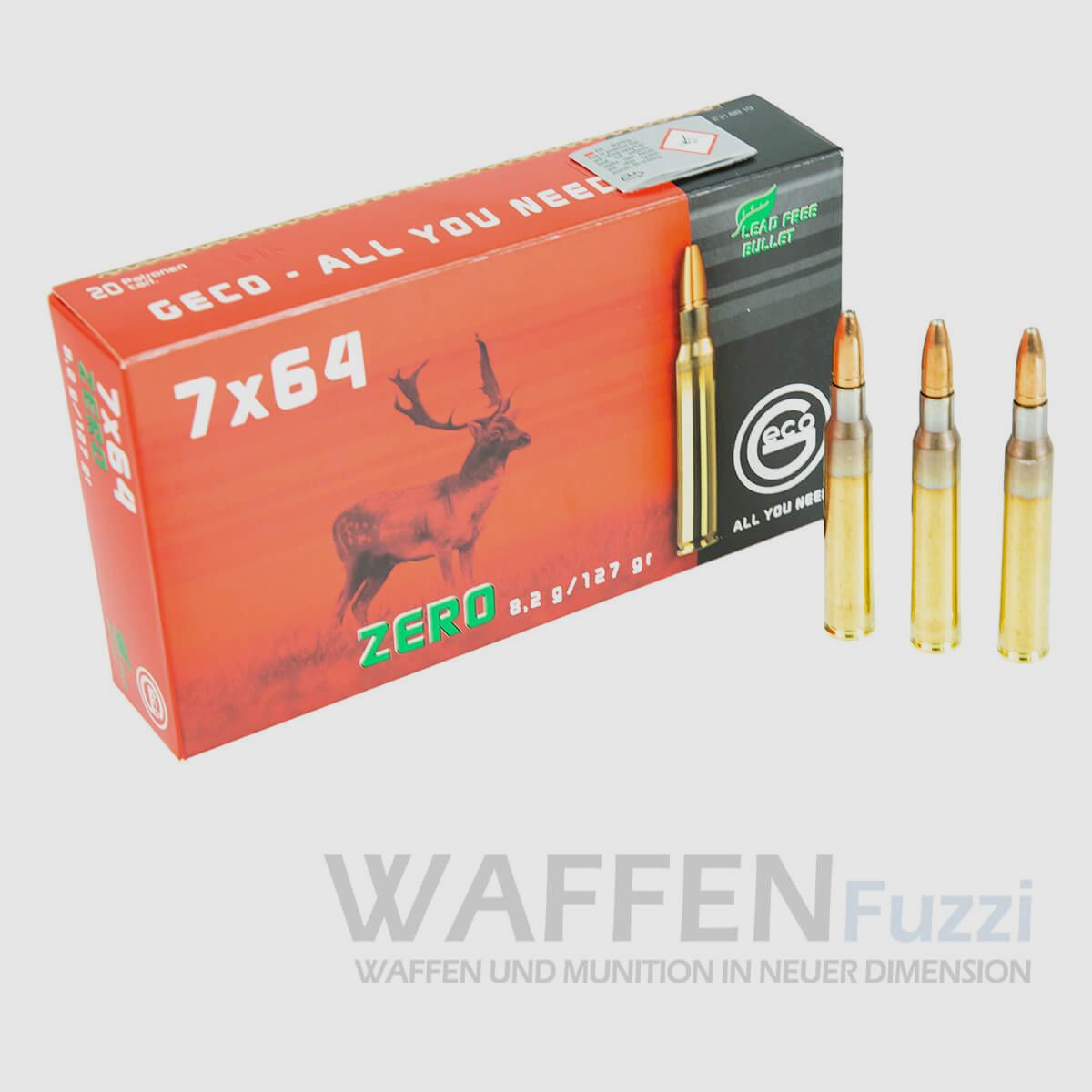 Geco Zero cartuchos de cartucho calibre 7x64 sin plomo