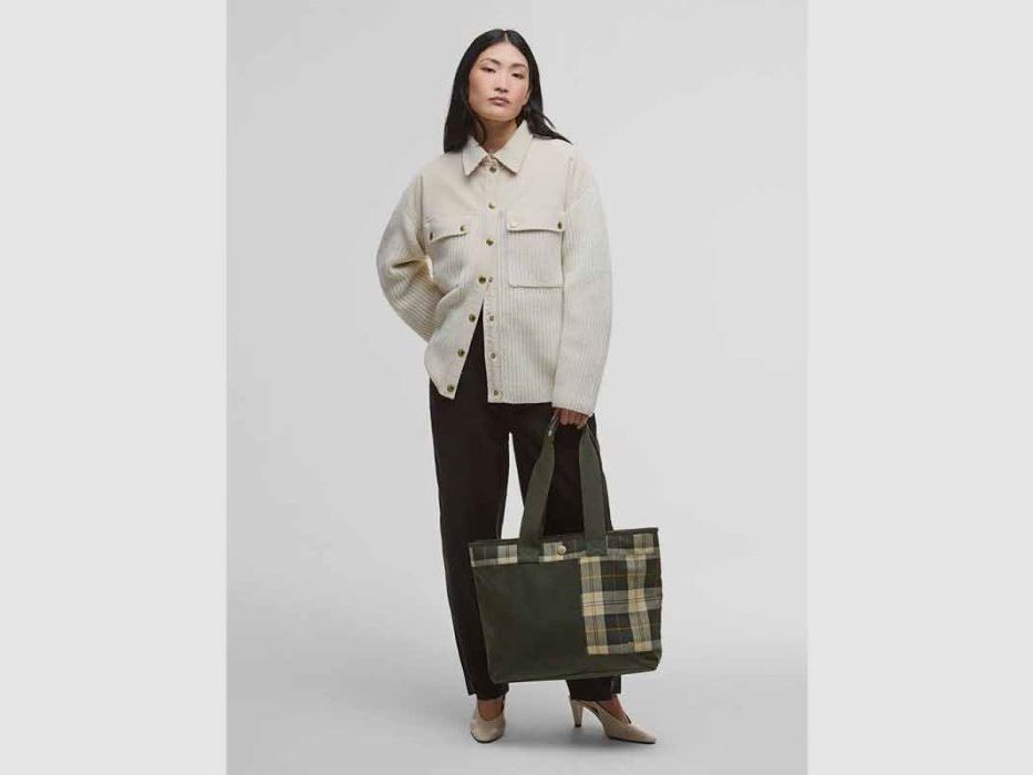 Barbour D-Sac bandoulière Mya Patchwork Tote Bag | sage/ancient check, image 5 sur 6