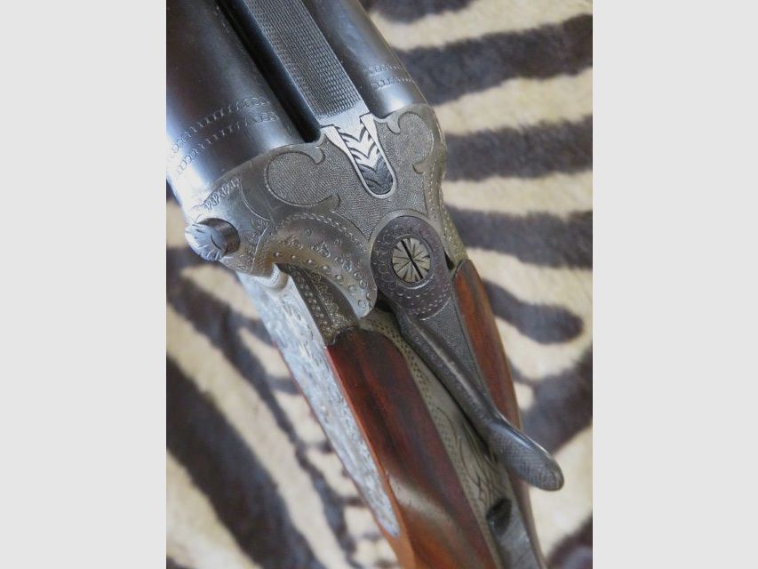Bockflinte mit Platten MERKEL englischer Schaft Kal. 12/70 Läufe 71 cm 3/4 voll, Bild 9 von 15