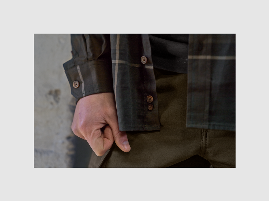 Härkila Akse long-sleeved shirt Shadow Brown Check (107238009), image 6 of 9