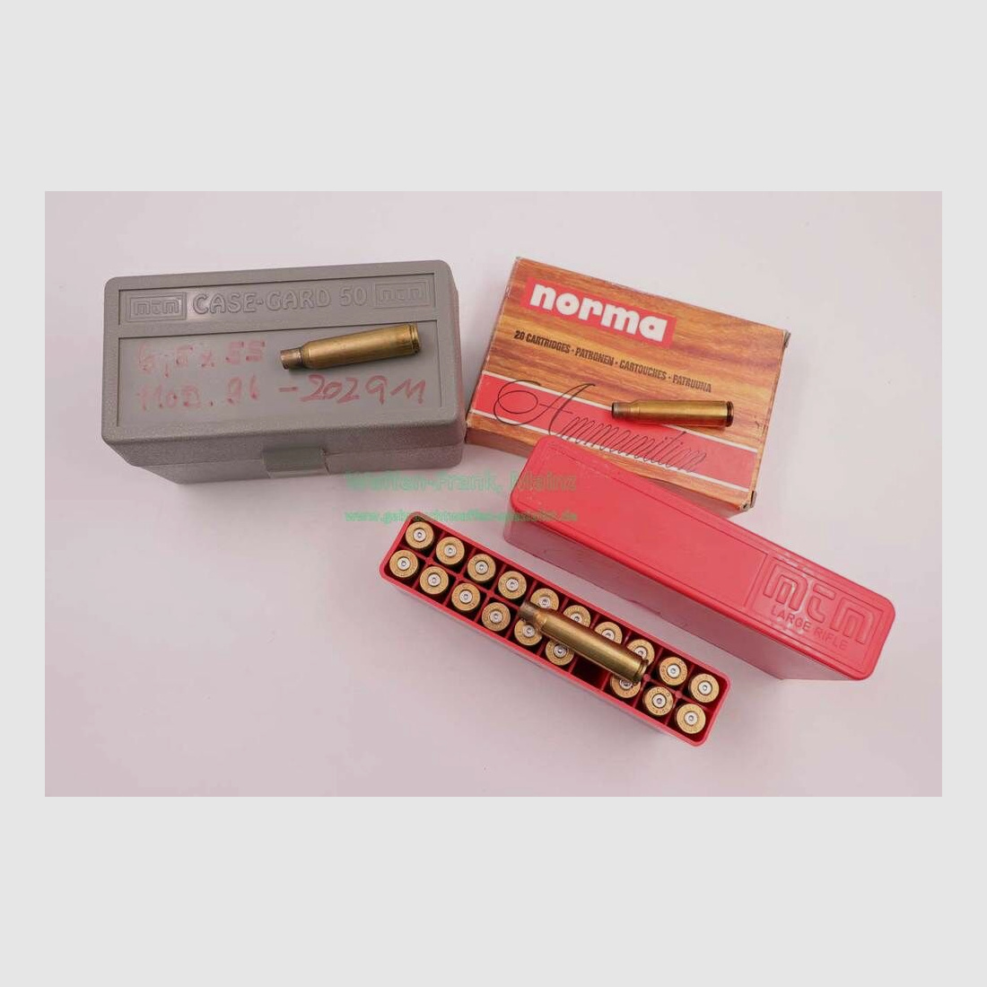 Cartouches de fusil Norma, utilisées calibre 6,5x55