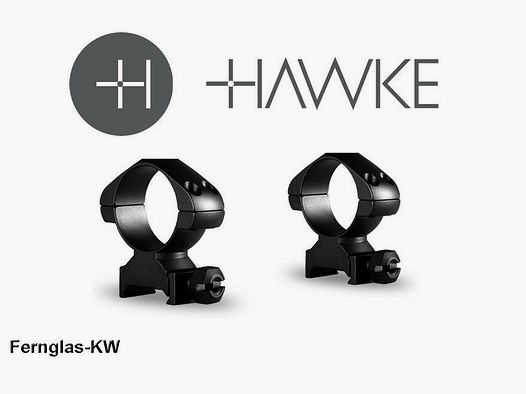 HAWKE 23007 30mm Precision Steel Ring Mounts High for Weaver Picatinny Rail