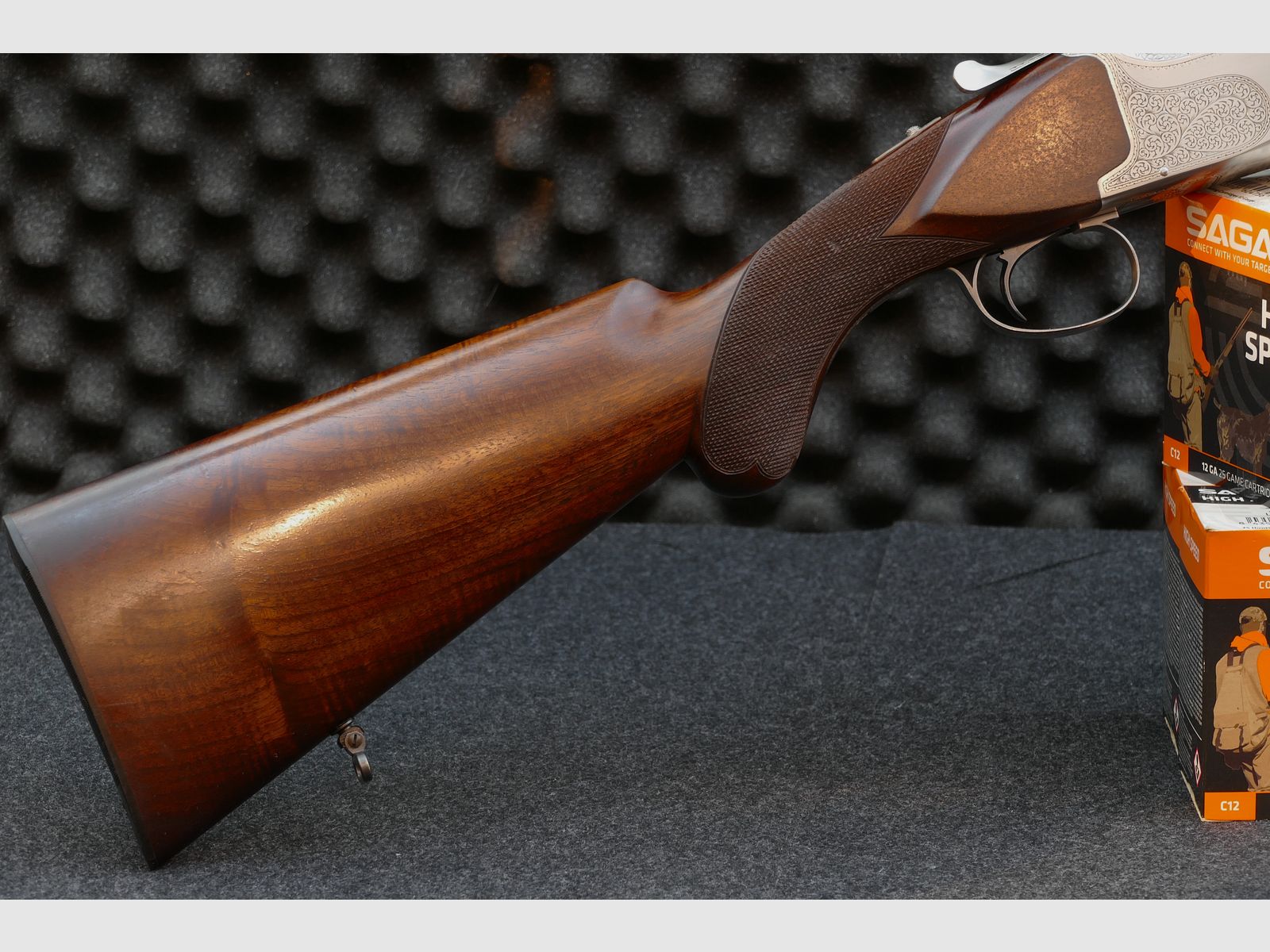 Winchester Super Grade – 12/70, Bockdoppelflinte, Schrankwaffe, Top Zustand