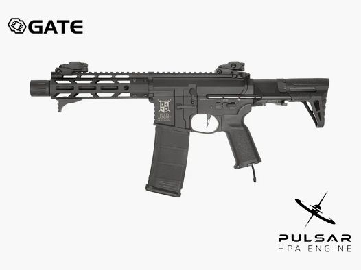 Delta Armory Airsoft Gewehr AR15 TALOS 3 PDW ALPHA Eagle mit GATE PULSAR HPA in Schwarz
