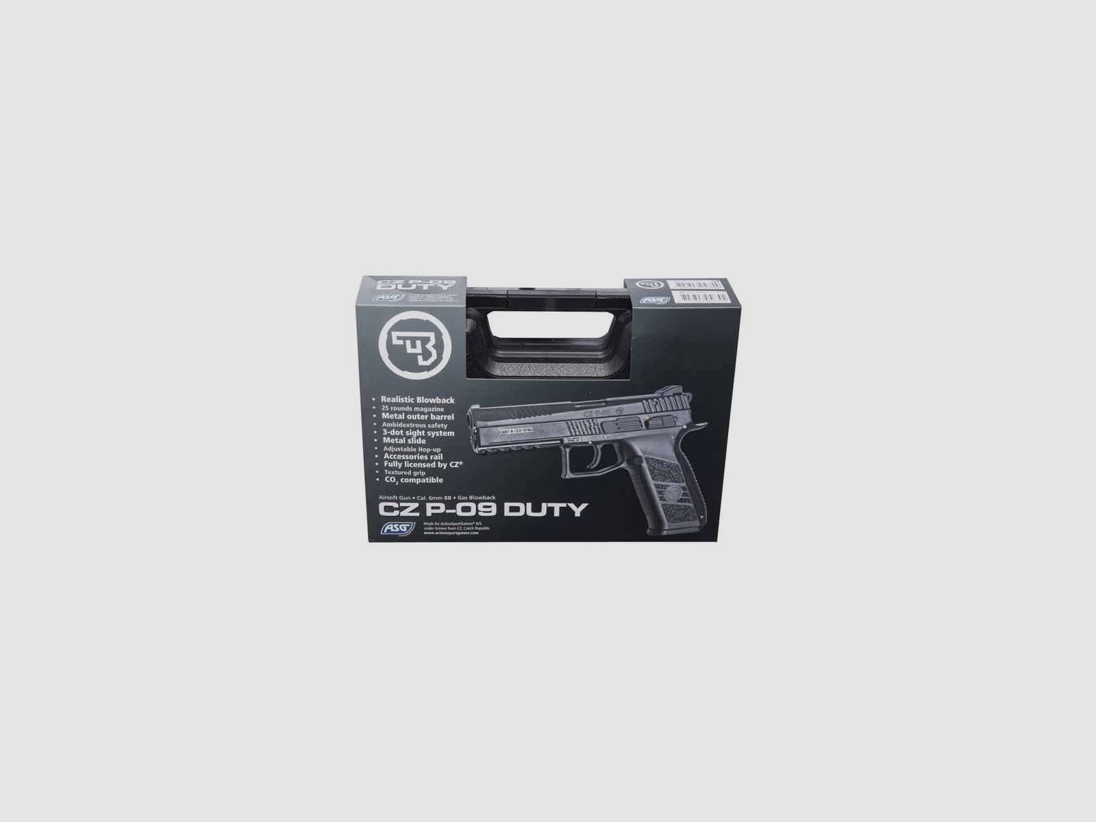 CZ P-09 Metall Slide Airsoft Pistole GBB, incl. Case, FDE/Schwarz -F-