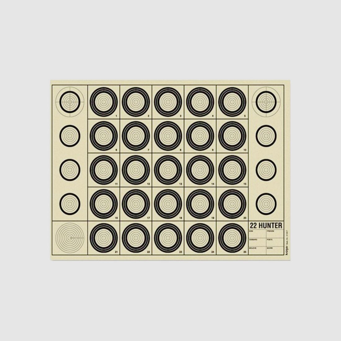 Packung mit 100 Benchrest-Zielen 22 Hunter 42 X 29,7 cm (A3) - A52110