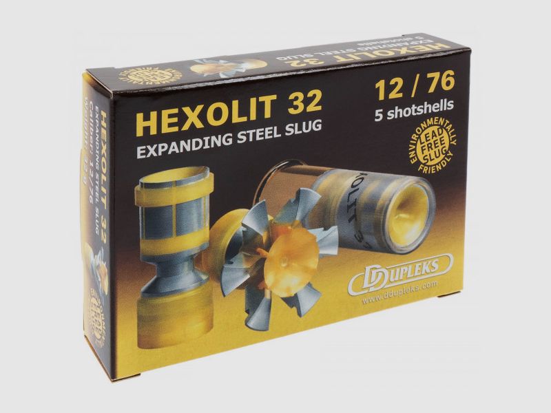 DDUPLEKS HEXOLIT 32 - 12/76 - EXPANDING STEEL SLUG - 5 SCHUSS