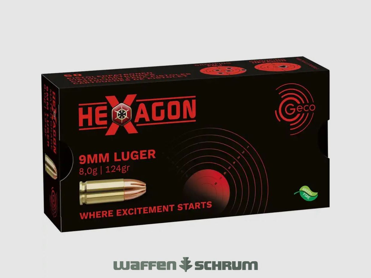 Geco 9mmLuger Hexagon SX 8,0g - 124gr