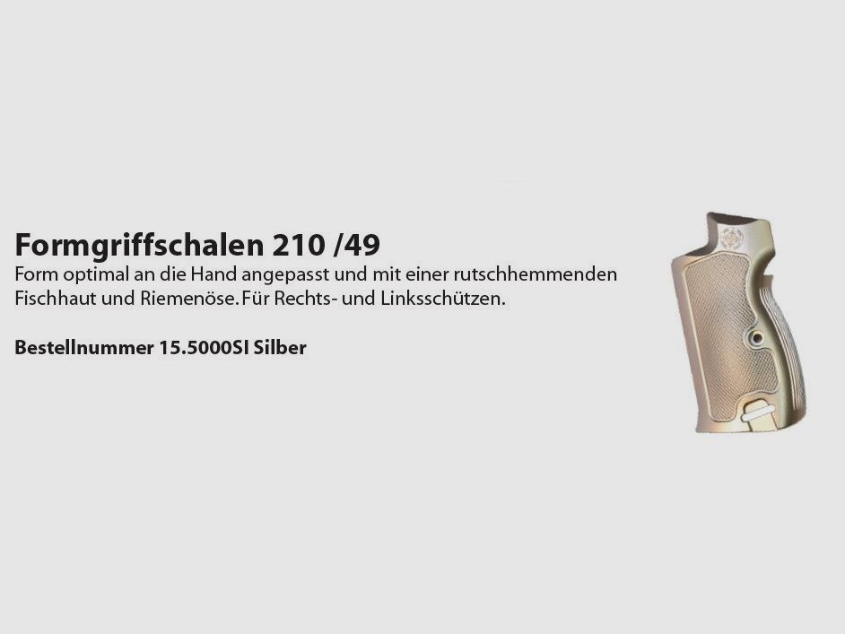 Wyss Formgriffschalen Pist49 SIG P210 mit Riemenöse silber