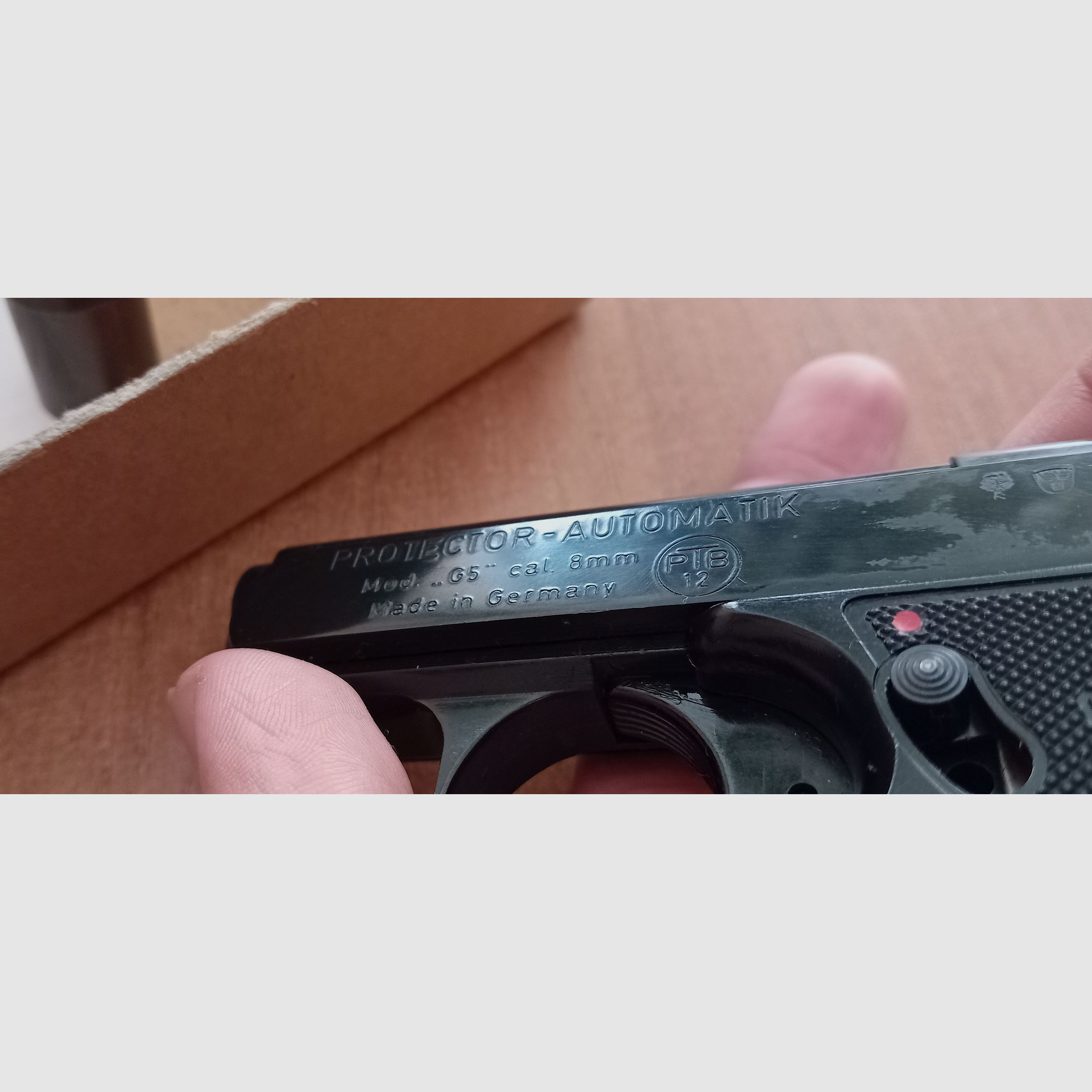 Ancien Reck Protector Autom. Mod. “G5” dans le premier PTB 12/ Cal. 8 mm Knall