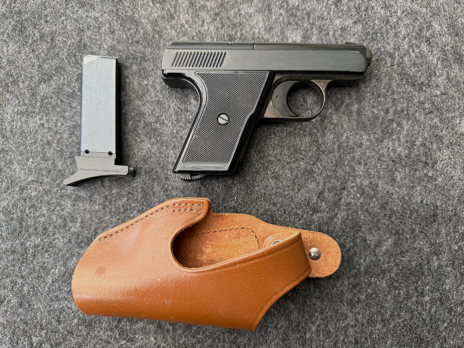 Reck Perfecta FBI 8000, PTB-Nummer 387/2 aus dem Jahr 1994 mit Original-Karton, Anleitung, Rechnung und Holster