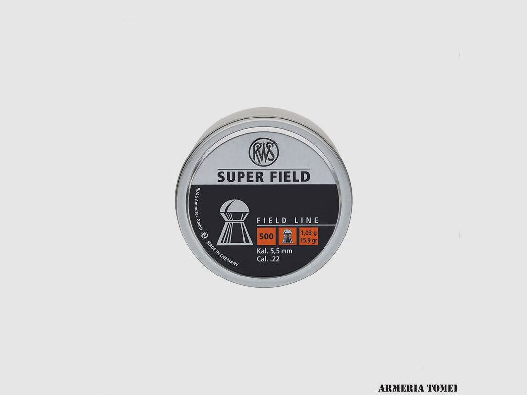 RWS – SUPER FIELD – FIELD LINE CAL 5.5 MM / .22 – 1.03 G / 15.9 GR CONF. 500 PCS.