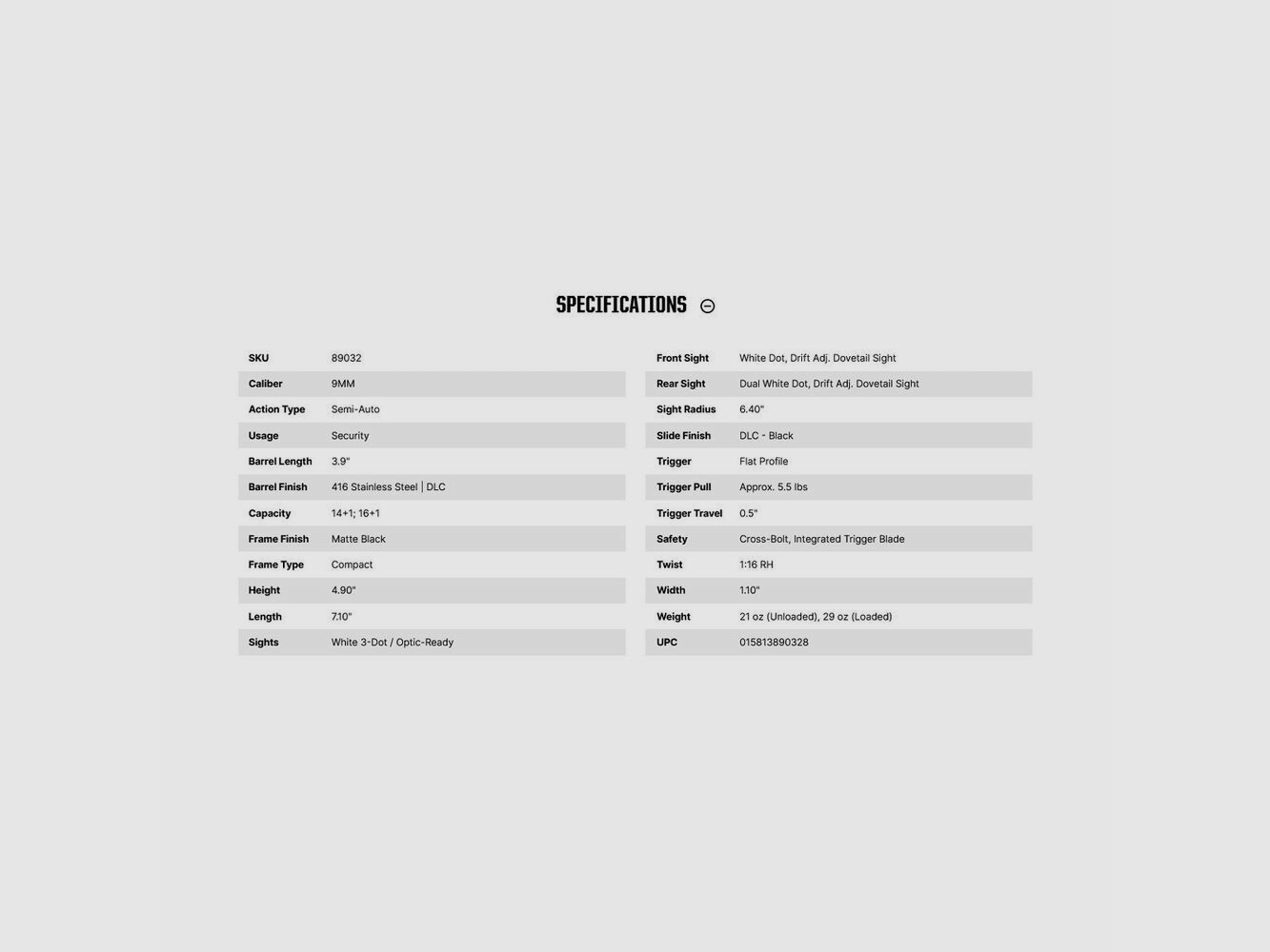 Springfield Armory Mossberg MC2c Optic-Ready 3,9" C.B Safety 9mm Luger
