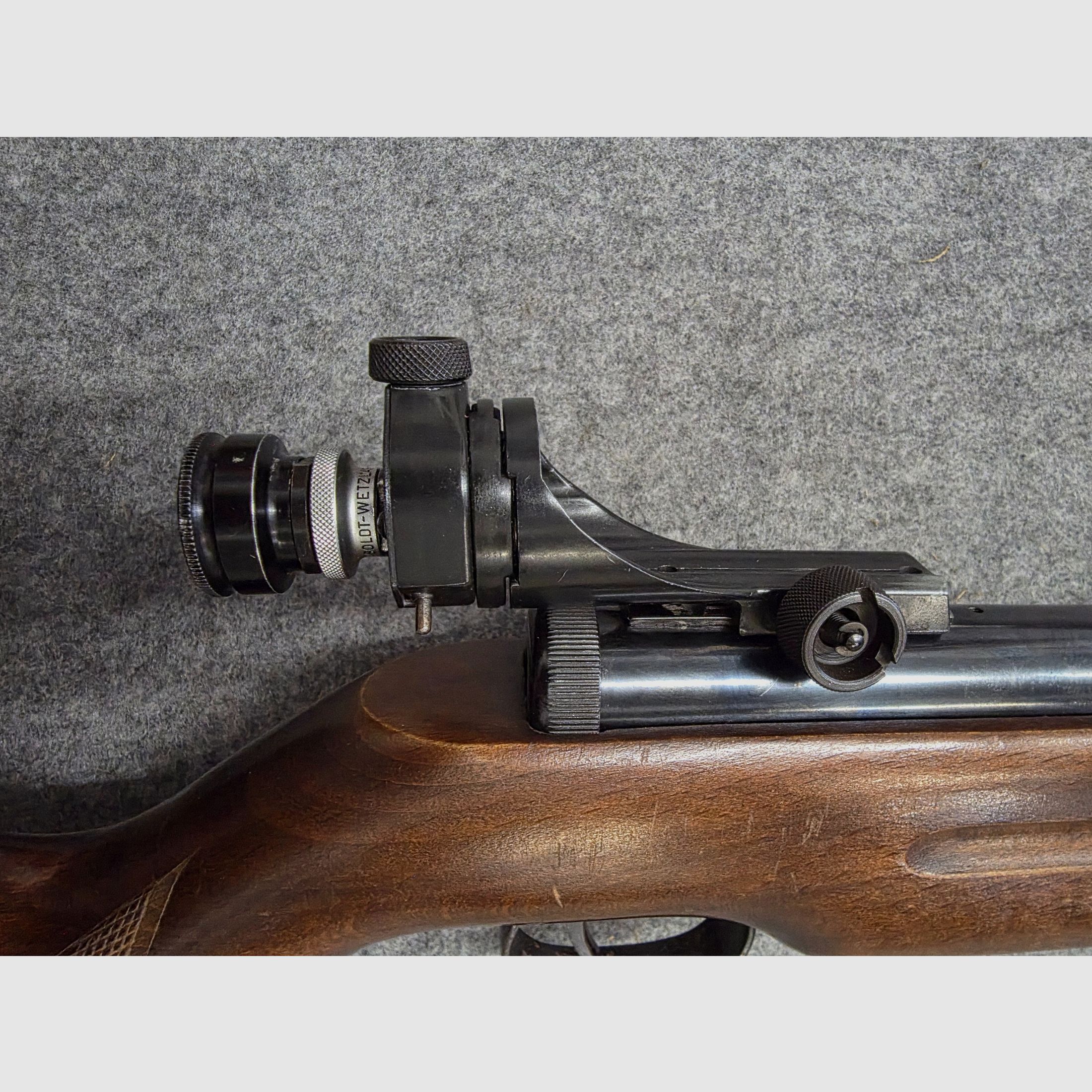 Fucile ad aria compressa molto vecchio Walther Mod. 53 Knicker con diottra senza marchio F degli anni '50/'60 cal. 4,5mm Diabolo, immagine 7 di 11