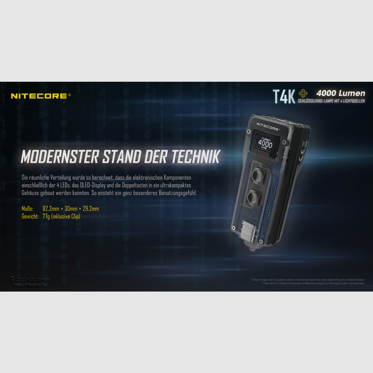 Nitecore T4K LED Taschenlampe 4000 Lumen