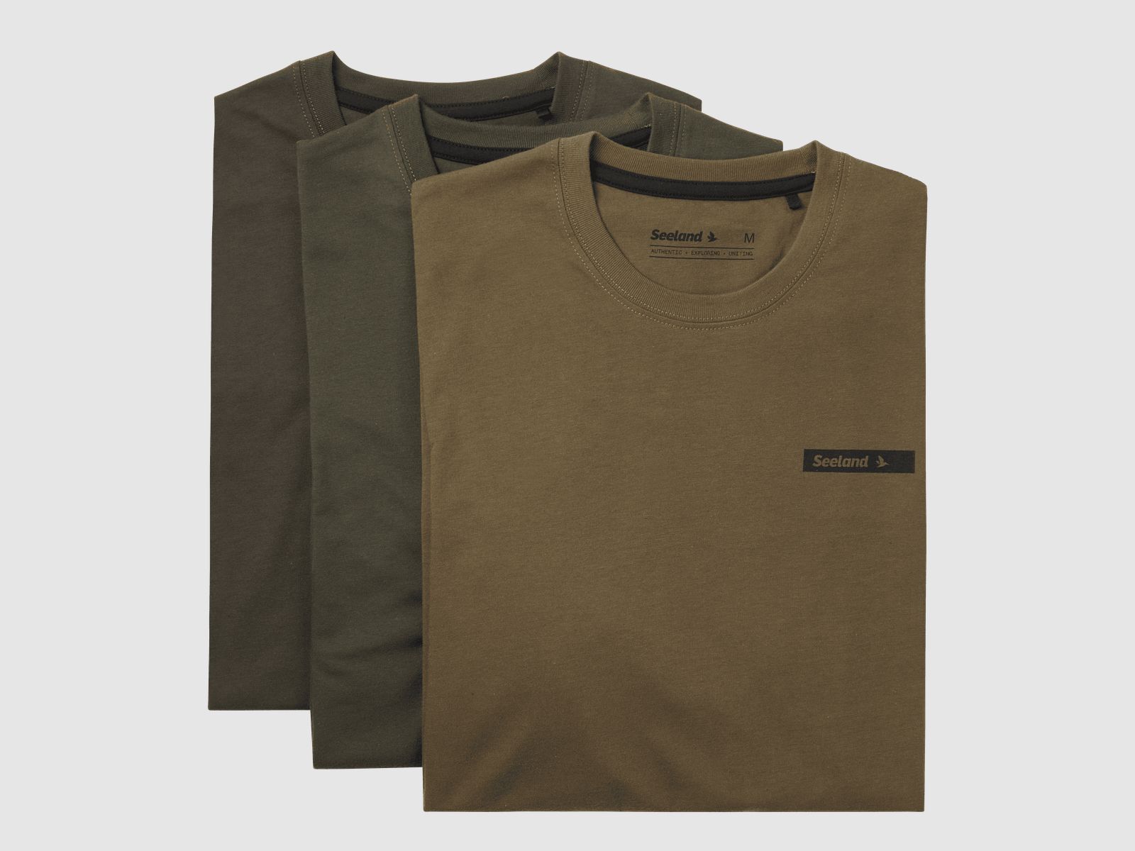 Seeland T-Shirt, 3er-Pack Herr Pine Green/Military Olive/Grape Leaf XXL