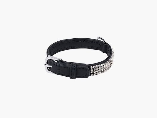 Wouapy Hundehalsband Strass PetMini 20 mm x 40 cm Schwarz